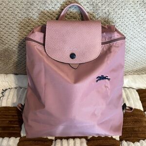 Longchamp Le Pliage Club Nylon Backpack in Antique Pink NWTS!
